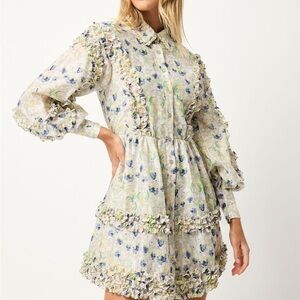 Elliatt Kendari Long Sleeve Babydoll Dress - Size Small